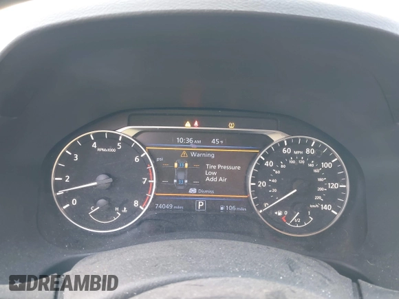 2022 Nissan Altima SV with VIN 1N4BL4DW5NN391359, listed as a IAAI auction lot 41203130 with 74,049 mi miles and . Bid and sale history available at DreamBid. Image 7.