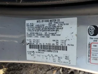 2008 Mercury Milan with VIN 3MEHM07Z68R612516, listed as a Copart auction lot 63377124 with 173,605 mi miles and Salvage Title. Bid and sale history available at carsss.com. Image 12.