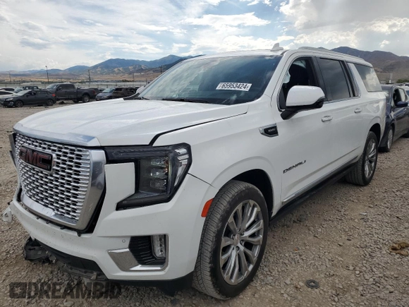 2022 GMC Yukon XL Denali with VIN 1GKS2JKT0NR233416, listed as a Copart auction lot 65953424 with 29,613 mi miles and Salvage Title. Bid and sale history available at carsss.com. Image 1.