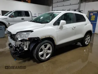 2016 Chevrolet Trax LTZ with VIN KL7CJRSB2GB525473, listed as a Copart auction lot 46880995 with 102,453 mi miles and Salvage Title. Bid and sale history available at carsss.com. Image 1.
