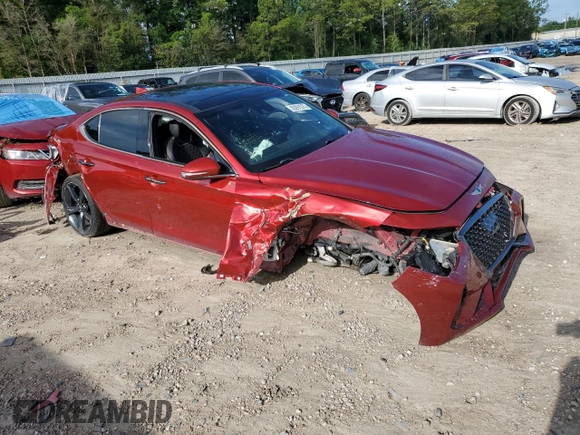 2020 Genesis G70 2.0T with VIN KMTG44LA6LU045375, listed as a Copart auction lot 59291075 with 56,810 mi miles and Non repairable. Bid and sale history available at DreamBid. Image 4.
