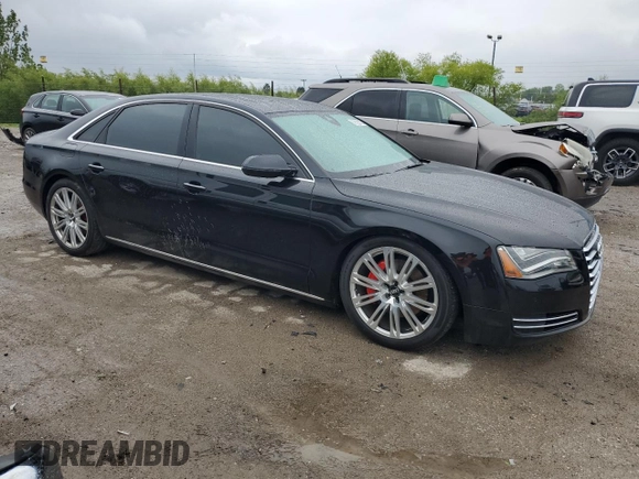 2013 Audi A8 3.0L with VIN WAURGAFD2DN013552, listed as a Copart auction lot 57822075 with 146,315 mi miles and Salvage title. Bid and sale history available at DreamBid. Image 4.