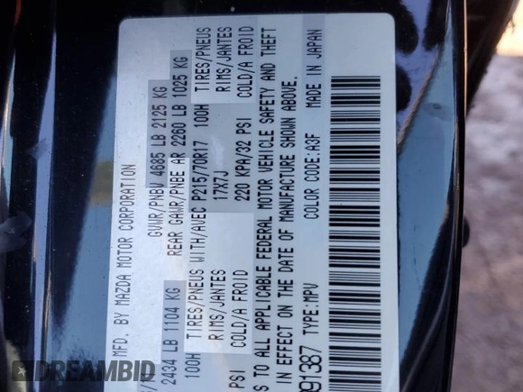 2011 Mazda CX-7 i Sport with VIN JM3ER2B54B0391387, listed as a Copart auction lot 47344835 with 142,153 mi miles and Salvage Title. Bid and sale history available at DreamBid. Image 12.