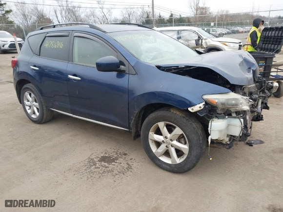 2009 Nissan Murano SL with VIN JN8AZ18W79W160626, listed as a IAAI auction lot 41786916 with 211,448 mi miles. Bid and sale history available at carsss.com. Image 1.