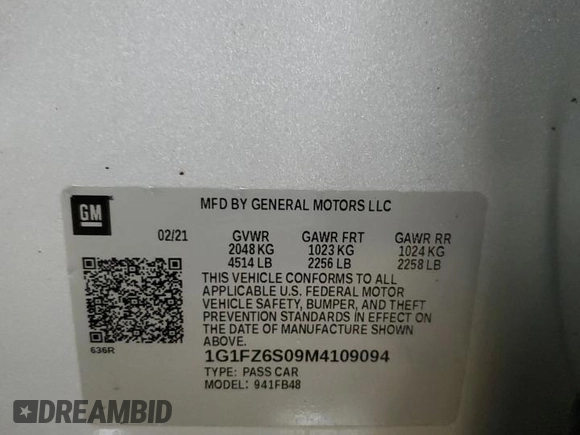 2021 Chevrolet Bolt EV Premier z VIN 1G1FZ6S09M4109094, wystawiony jako Copart lot #49064865 z przebiegiem 124 876 mil mil oraz Nie do naprawy • Non repairable. Historia ofert i sprzedaży dostępna na DreamBid. Obrazek 12.