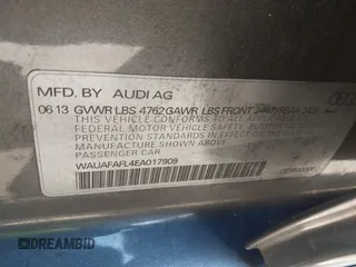 2014 Audi A4 Premium с VIN WAUAFAFL4EA017909, выставлен на аукционе IAAI как лот 42251236 с пробегом 169 872 миль миль и . История ставок и продаж доступна на DreamBid. Изображение 9.