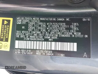 2011 Lexus RX 350 with VIN 2T2BK1BA0BC084694, listed as a IAAI auction lot 41906958 with 122,024 mi miles and . Bid and sale history available at DreamBid. Image 9.