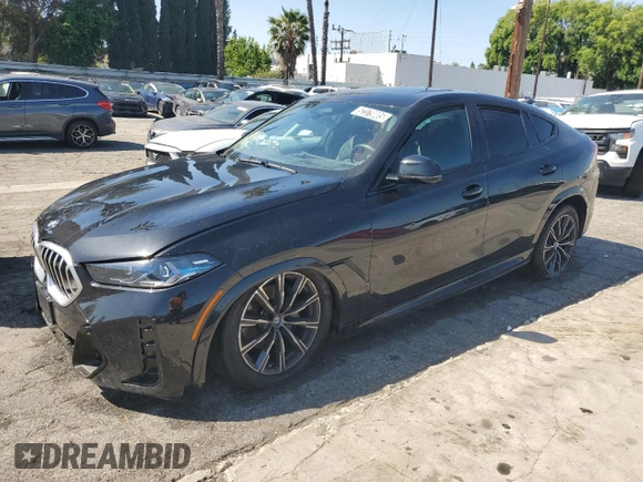 2025 BMW X6 xDrive40i with VIN 5UX33EX00S9W74492, listed as a Copart auction lot 52379805 with 0 mi miles and Clean Title. Bid and sale history available at carsss.com. Image 1.