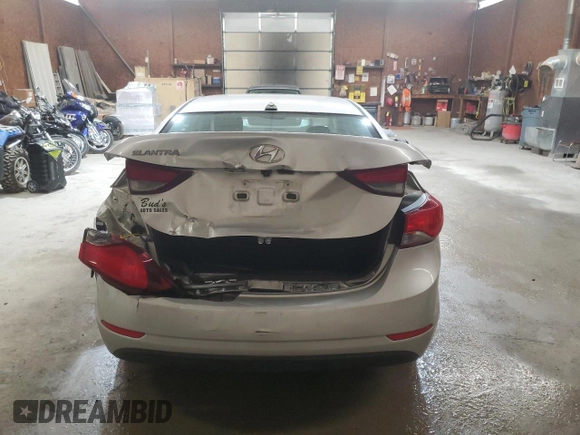 2016 Hyundai Elantra SE with VIN 5NPDH4AE0GH756579, listed as a Copart auction lot 61617915 with 96,396 mi miles and Salvage title. Bid and sale history available at DreamBid. Image 6.