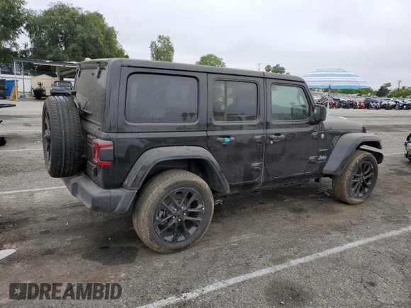 2024 Jeep Wrangler Sahara with VIN 1C4RJXP6XRW168603, listed as a Copart auction lot 59056565 with 5,625 mi miles and Non repairable. Bid and sale history available at DreamBid. Image 3.
