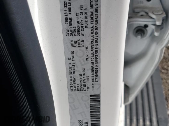 2023 Ram 1500 Limited with VIN 1C6SRFHTXPN528522, listed as a Copart auction lot 59008225 with 27,293 mi miles and Salvage title. Bid and sale history available at DreamBid. Image 13.