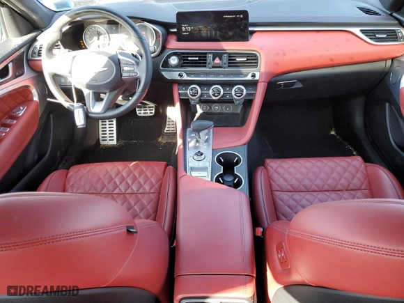 2023 Genesis G70 3.3T with VIN KMTG54TE4PU122153, listed as a Copart auction lot 50794015 with 13,604 mi miles and Salvage Title. Bid and sale history available at carsss.com. Image 8.