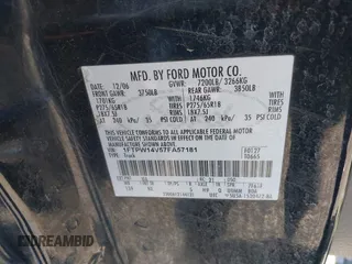 2007 Ford F-150 XLT with VIN 1FTPW14V57FA57181, listed as a IAAI auction lot 42038875 with 188,117 mi miles and . Bid and sale history available at carsss.com. Image 9.