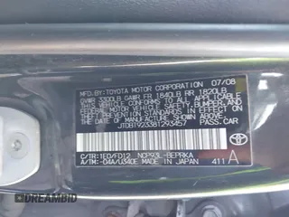 2008 Toyota Yaris with VIN JTDBT923381293457, listed as a IAAI auction lot 41781292 with 246,654 mi miles and . Bid and sale history available at carsss.com. Image 9.