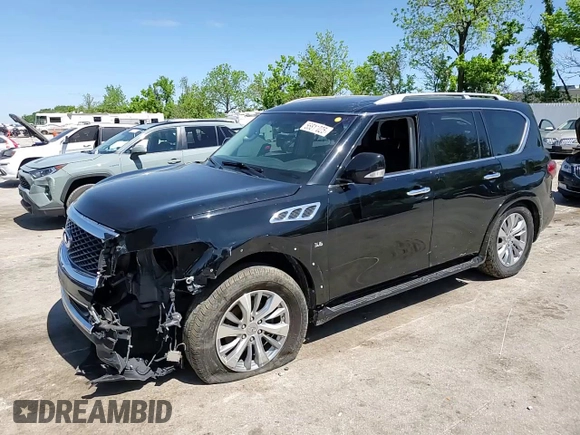 2017 Infiniti QX80 with VIN JN8AZ2NEXH9151613, listed as a Copart auction lot 55811025 with 286,125 mi miles and Salvage title. Bid and sale history available at DreamBid. Image 14.
