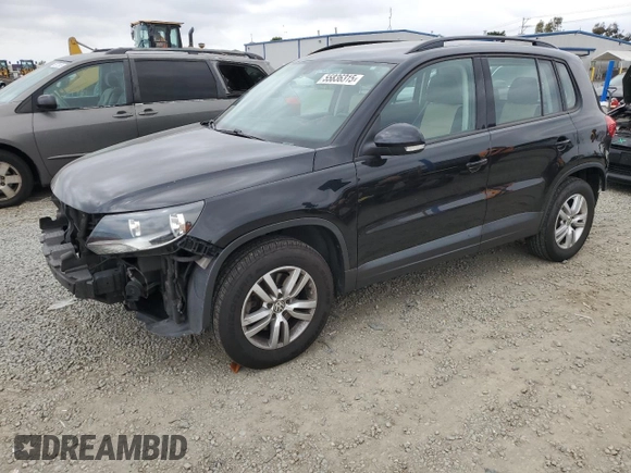 2017 Volkswagen Tiguan S with VIN WVGAV7AX6HK001501, listed as a Copart auction lot 55836315 with 116,052 mi miles and Salvage Title. Bid and sale history available at DreamBid. Image 1.