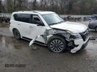 2021 Nissan Armada SL with VIN JN8AY2BA7M9372665, listed as a Copart auction lot 47843675 with 128,533 mi miles and Salvage Title. Bid and sale history available at carsss.com. Image 4.