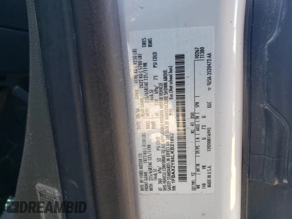 2020 Ford Transit Passenger XL с VIN 1FBAX2Y86LKB21862, выставлен на аукционе Copart как лот 67888554 с пробегом 18 936 миль миль и Списание • Salvage title. История ставок и продаж доступна на DreamBid. Изображение 13.