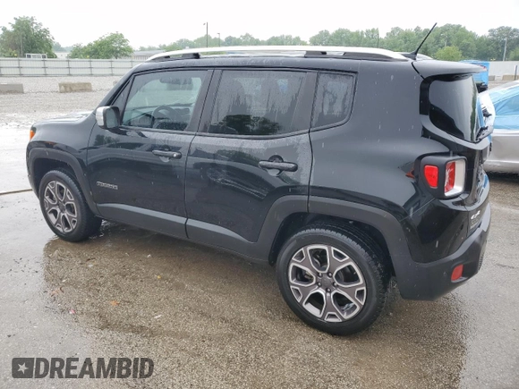 2017 Jeep Renegade Limited with VIN ZACCJBDB4HPG64017, listed as a Copart auction lot 57458665 with 47,298 mi miles and Salvage title. Bid and sale history available at DreamBid. Image 2.