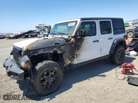 2022 Jeep Wrangler Unlimited Willys with VIN 1C4HJXDM6NW155064, listed as a Copart auction lot 68666394 with Not Provided miles and Salvage Title. Bid and sale history available at DreamBid. Image 1.