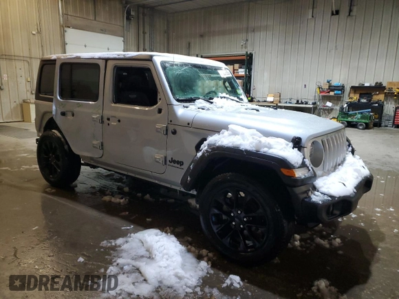 2023 Jeep Wrangler Sport with VIN 1C4HJXDN8PW639488, listed as a Copart auction lot 44931555 with 23,371 mi miles and Salvage Title. Bid and sale history available at DreamBid. Image 4.