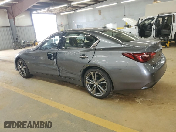 2019 Infiniti Q50 Luxe with VIN JN1EV7AR9KM591571, listed as a Copart auction lot 61782675 with 38,544 mi miles and Salvage title. Bid and sale history available at DreamBid. Image 2.