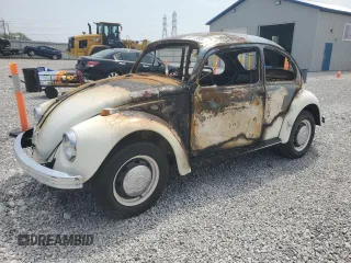 1969 Volkswagen Beetle with VIN 119235264, listed as a Copart auction lot 55211595 with Not Provided miles and Salvage Title. Bid and sale history available at DreamBid. Image 1.