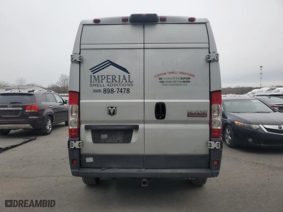 2018 Ram ProMaster Cargo Van with VIN 3C6TRVDG7JE156690, listed as a Copart auction lot 88468655 with 138,661 mi miles and Salvage Title. Bid and sale history available at carsss.com. Image 6.