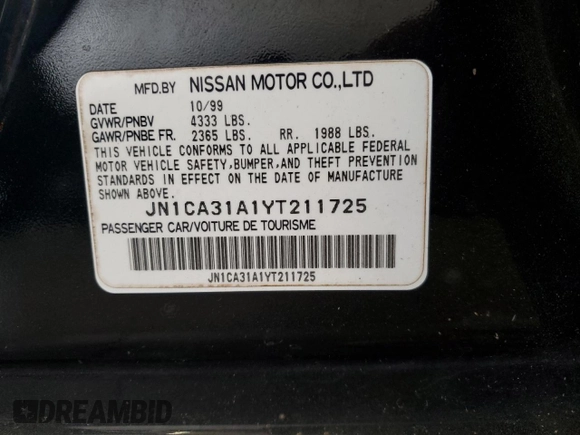 2000 Nissan Maxima GXE z VIN JN1CA31A1YT211725, wystawiony jako Copart lot #47401895 z przebiegiem 122 228 mil mil oraz Szkoda całkowita • Salvage title. Historia ofert i sprzedaży dostępna na DreamBid. Obrazek 12.