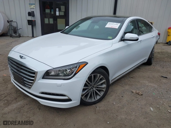 2015 Hyundai Genesis 3.8L with VIN KMHGN4JEXFU037569, listed as a IAAI auction lot 41957191 with 45,242 mi miles. Bid and sale history available at carsss.com. Image 17.