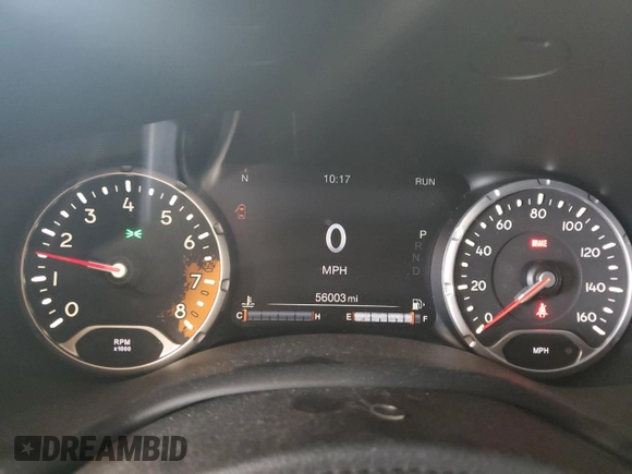 2018 Jeep Renegade Trailhawk with VIN ZACCJBCB0JPJ09456, listed as a Copart auction lot 62458045 with 56,003 mi miles and Salvage title. Bid and sale history available at DreamBid. Image 9.