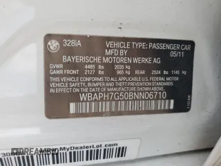 2011 BMW 3 Series 328i with VIN WBAPH7G50BNN06710, listed as a Copart auction lot 53299925 with 157,535 mi miles and Salvage Title. Bid and sale history available at carsss.com. Image 12.
