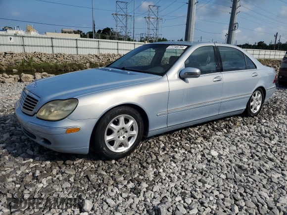 2002 Mercedes-Benz S-Class 4.3L with VIN WDBNG70J22A299862, listed as a Copart auction lot 71749794 with 0 mi miles and Non Repairable. Bid and sale history available at carsss.com. Image 1.