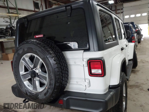 2021 Jeep Wrangler Unlimited Sahara with VIN 1C4HJXEG2MW655357, listed as a IAAI auction lot 41724695 with 37,644 mi miles and . Bid and sale history available at DreamBid. Image 16.