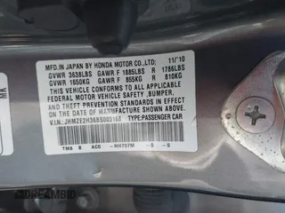 2011 Honda Insight с VIN JHMZE2H36BS003168, выставлен на аукционе IAAI как лот 41863599 с пробегом 110 882 миль миль и . История ставок и продаж доступна на DreamBid. Изображение 9.