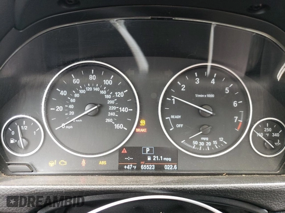 2015 BMW 3 Series 328i with VIN WBA3A5G51FNS87205, listed as a Copart auction lot 47498005 with 65,523 mi miles and Salvage Title. Bid and sale history available at DreamBid. Image 9.