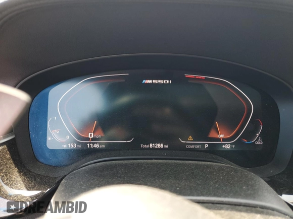 2020 BMW 5 Series M550i xDrive with VIN WBAJS7C06LCD12779, listed as a Copart auction lot 61136215 with 81,286 mi miles and Salvage title. Bid and sale history available at DreamBid. Image 9.