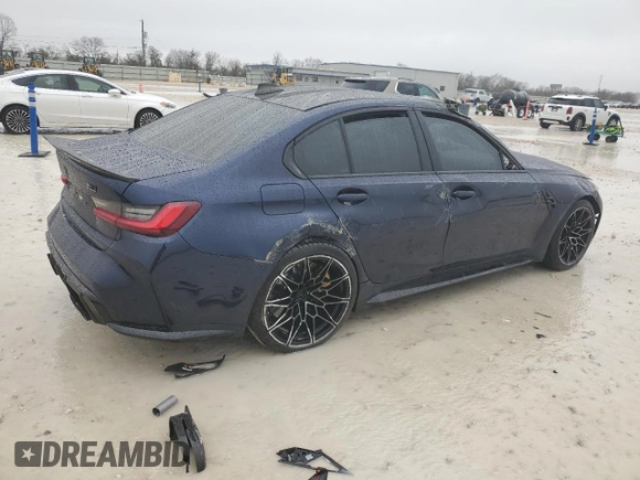 2022 BMW M3 Competition xDrive z VIN WBS43AY00NFM14007, wystawiony jako Copart lot #44983285 z przebiegiem Nie podano mil oraz Szkoda całkowita • Salvage title. Historia ofert i sprzedaży dostępna na DreamBid. Obrazek 3.