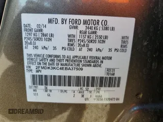 2014 Ford Edge Limited with VIN 2FMDK3KC4EBA37509, listed as a Copart auction lot 41931735 with 68,601 mi miles and Salvage Title. Bid and sale history available at carsss.com. Image 13.