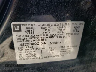 2016 GMC Sierra 1500 Denali z VIN 3GTU2PECXGG210442, wystawiony jako Copart lot #47174782 z przebiegiem 92 313 mil mil oraz Szkoda całkowita • Salvage title. Historia ofert i sprzedaży dostępna na DreamBid. Obrazek 10.