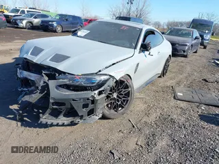 2022 BMW M4 Competition xDrive with VIN WBS43AZ02NCK30252, listed as a IAAI auction lot 41292302 with 44,704 mi miles. Bid and sale history available at carsss.com. Image 2.