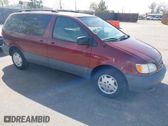 2002 Toyota Sienna CE with VIN 4T3ZF19CX2U491877, listed as a IAAI auction lot 42012361 with 59,776 mi miles. Bid and sale history available at carsss.com. Image 1.