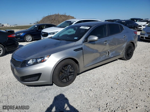 2011 Kia Optima LX with VIN KNAGM4A72B5184026, listed as a Copart auction lot 41398415 with 107,383 mi miles and Salvage Title. Bid and sale history available at carsss.com. Image 1.