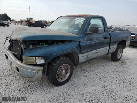 1998 Dodge Ram 1500 with VIN 1B7HC16X5WS558816, listed as a Copart auction lot 75678144 with 0 mi miles and Salvage Title. Bid and sale history available at carsss.com. Image 1.