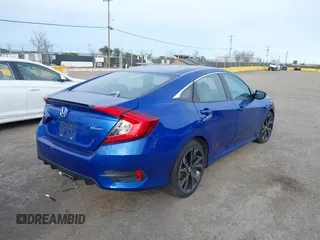 2019 Honda Civic Sedan Sport with VIN 2HGFC2F83KH592715, listed as a IAAI auction lot 41609225 with 1 mi miles. Bid and sale history available at carsss.com. Image 4.