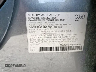 2014 Audi Q5 Premium Plus с VIN WA1LFAFP1EA076599, выставлен на аукционе Copart как лот 63427985 с пробегом 180 414 миль миль и Чистый • Clean title. История ставок и продаж доступна на DreamBid. Изображение 13.