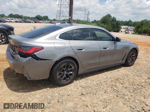 2023 BMW i4 eDrive40 with VIN WBY73AW08PFN75939, listed as a Copart auction lot 56928064 with 10,295 mi miles and Salvage Title. Bid and sale history available at carsss.com. Image 3.