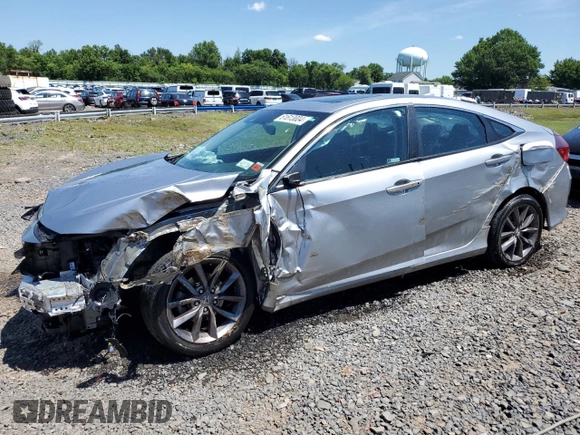 2020 Honda Civic Sedan EX-L with VIN 19XFC1F72LE214978, listed as a Copart auction lot 61613004 with 25,787 mi miles and Salvage Title. Bid and sale history available at carsss.com. Image 1.