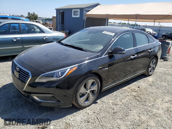 2017 Hyundai Sonata Hybrid Limited with VIN KMHE34L14HA046991, listed as a Copart auction lot 65815373 with 95,854 mi miles. Bid and sale history available at carsss.com. Image 1.