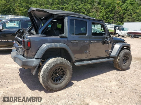 2020 Jeep Wrangler Unlimited Sport Altitude with VIN 1C4HJXDN7LW224107, listed as a Copart auction lot 61435715 with 38,151 mi miles and Salvage title. Bid and sale history available at DreamBid. Image 3.